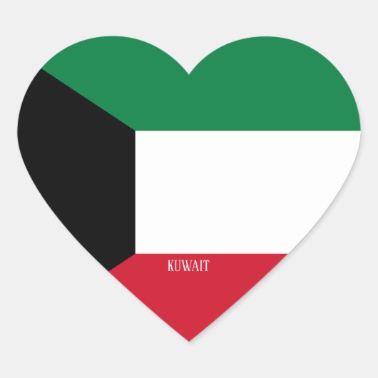 Kuwait Flag Splendid Patriotic Herz-Aufkleber (Vorderseite)