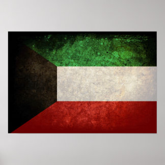 Kuwait-Flagge: ا ل ك و ي ت Poster