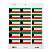 Kuwait-Flagge Adressaufkleber (Vorne)
