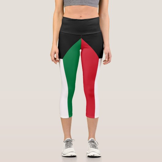 Kuwait-Flagge Capri Leggings (Vorderseite)