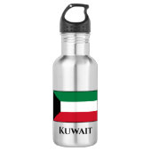 Kuwait-Flagge Edelstahlflasche (Vorderseite)