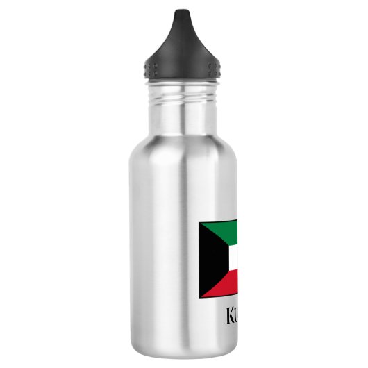 Kuwait-Flagge Edelstahlflasche (Links)