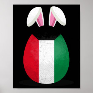 Kuwait-Flagge Ei Hasenohren Kuwaitischer Ostersonn Poster