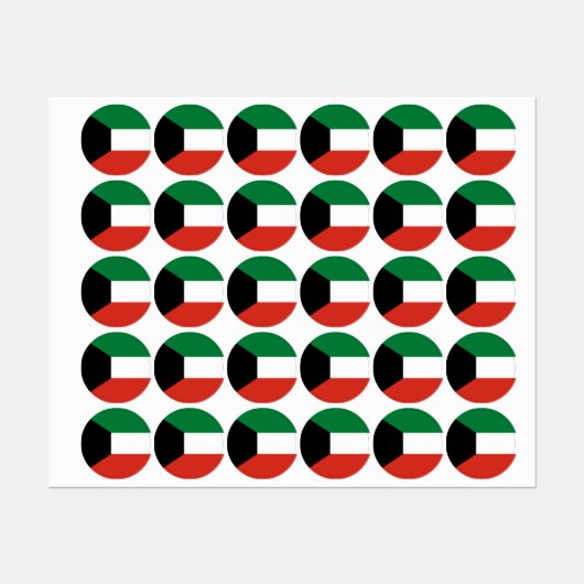 Kuwait-Flagge Etiketten (Blatt)