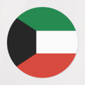 Kuwait-Flagge Etiketten (Design 2)