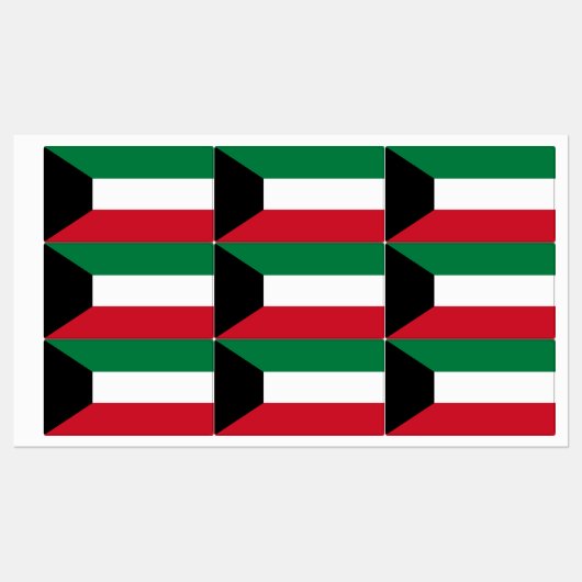 Kuwait-Flagge Etiketten (Blatt)