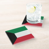 Kuwait-Flagge Glasuntersetzer (Schrägansicht)