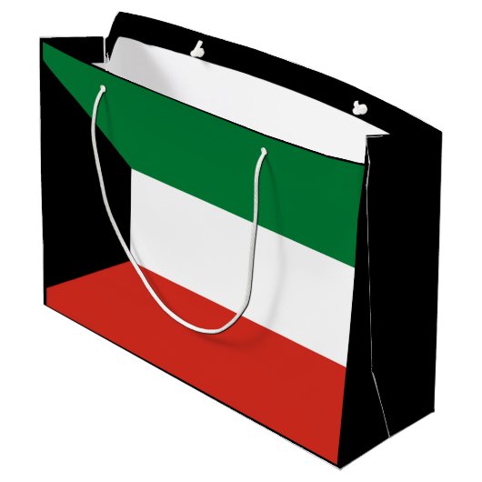 Kuwait-Flagge Große Geschenktüte (Rückseite Schrägansicht)