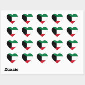 Kuwait-Flagge Herz-Aufkleber (Blatt)