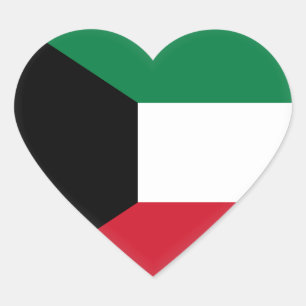 Kuwait-Flagge Herz-Aufkleber