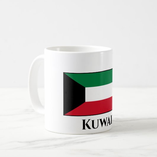 Kuwait-Flagge Kaffeetasse (Vorderseite Links)