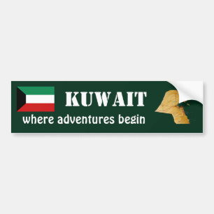 Kuwait-Flagge + Karte-Aufkleber Autoaufkleber