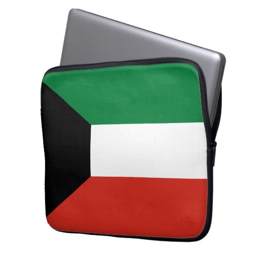 Kuwait-Flagge Laptopschutzhülle (Vorderseite Links)