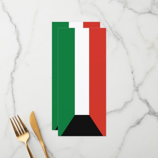Kuwait-Flagge Menükarte (Vorderseite/Rückseite Beispiel)