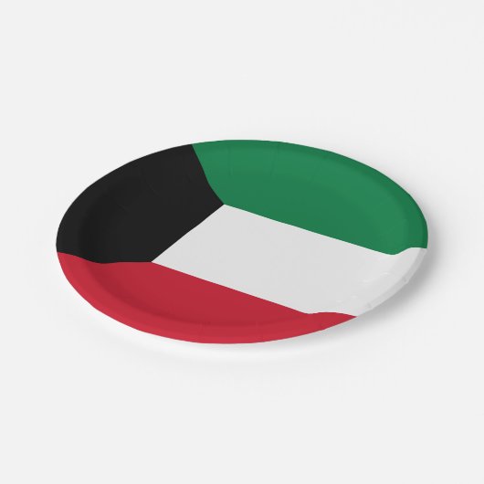 Kuwait-Flagge Pappteller (Schrägansicht)