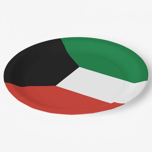 Kuwait-Flagge Pappteller (Schrägansicht)