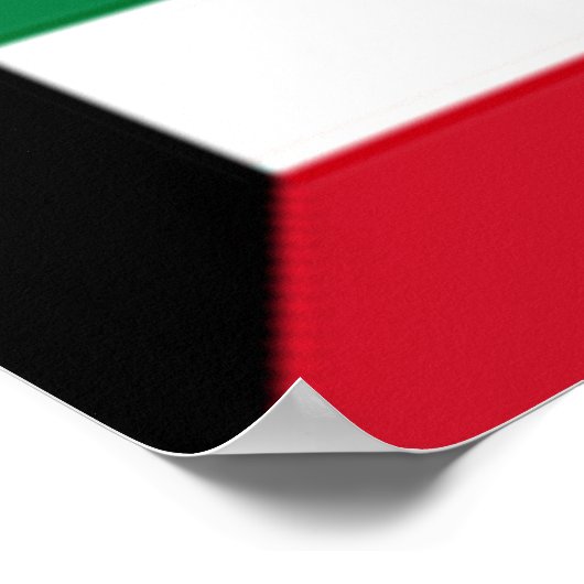Kuwait - Flagge - Poster (Ecke)
