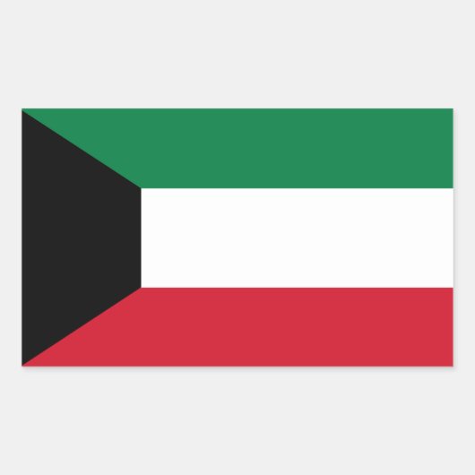 Kuwait-Flagge Rechteckiger Aufkleber (Vorderseite)