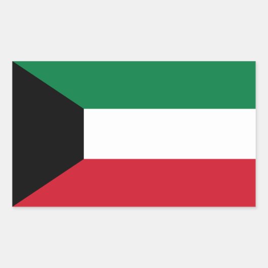 Kuwait-Flagge Rechteckiger Aufkleber (Vorderseite)
