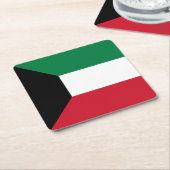 Kuwait-Flagge Rechteckiger Pappuntersetzer (angewinkelt)