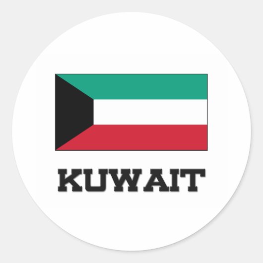 Kuwait-Flagge Runder Aufkleber (Vorderseite)
