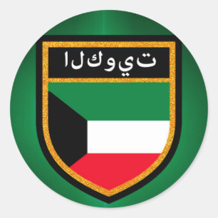 Kuwait-Flagge Runder Aufkleber