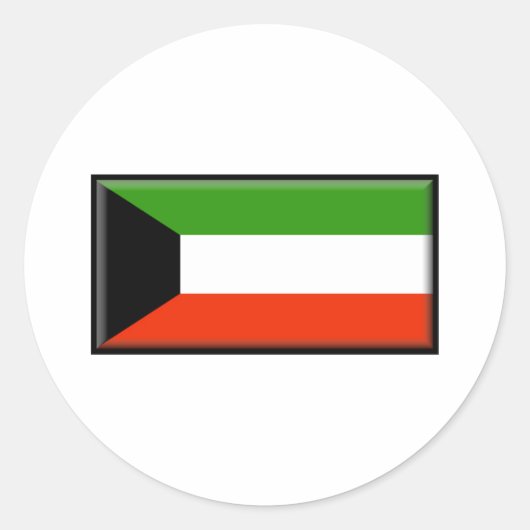 Kuwait-Flagge Runder Aufkleber (Vorderseite)