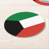 Kuwait-Flagge Runder Pappuntersetzer (Angewinkelt)