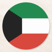 Kuwait-Flagge Runder Pappuntersetzer (Vorderseite)