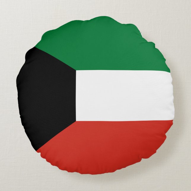 Kuwait-Flagge Rundes Kissen (Rückseite)