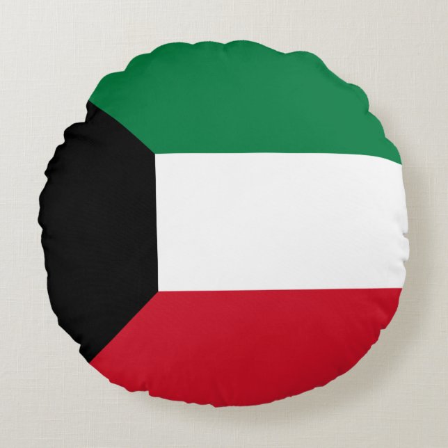 Kuwait-Flagge Rundes Kissen (Vorderseite)