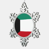 Kuwait-Flagge Schneeflocken Zinn-Ornament (Rechts)