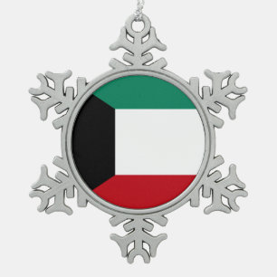 Kuwait-Flagge Schneeflocken Zinn-Ornament