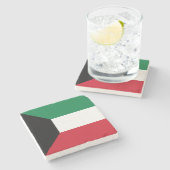 Kuwait-Flagge Steinuntersetzer (Seitenansicht)