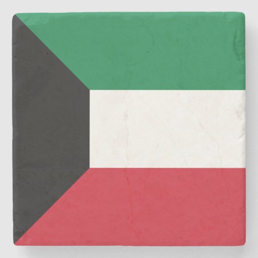 Kuwait-Flagge Steinuntersetzer (Vorderseite)
