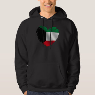 Kuwait-Flagge über die Form von Herz Kuwaiti Kuwai Hoodie