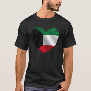 Kuwait-Flagge über die Form von Herz Kuwaiti Kuwai T-Shirt