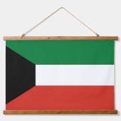 Kuwait-Flagge Wandteppich Mit Holzrahmen (Vorderseite)
