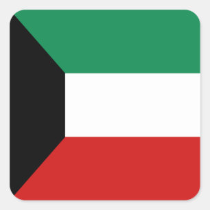 Kuwait-Flaggen-Aufkleber Quadratischer Aufkleber