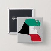 Kuwait-Flaggen-Karte Button (Vorne & Hinten)