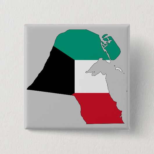Kuwait-Flaggen-Karte Button (Vorderseite)