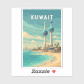Kuwait Illustration Reise Kunst Vintage Aufkleber (Blatt)