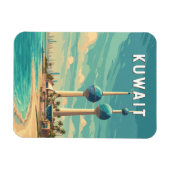 Kuwait Illustration Reise Kunst Vintage Magnet (Horizontal)