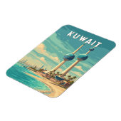 Kuwait Illustration Reise Kunst Vintage Magnet (Linke Seite)