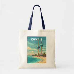 Kuwait Illustration Reise Kunst Vintage Tragetasche