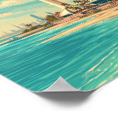 Kuwait Illustration Travel Art Vintage Poster (Ecke)