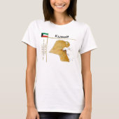 Kuwait Karte + Flagge + T - Shirt (Vorderseite)