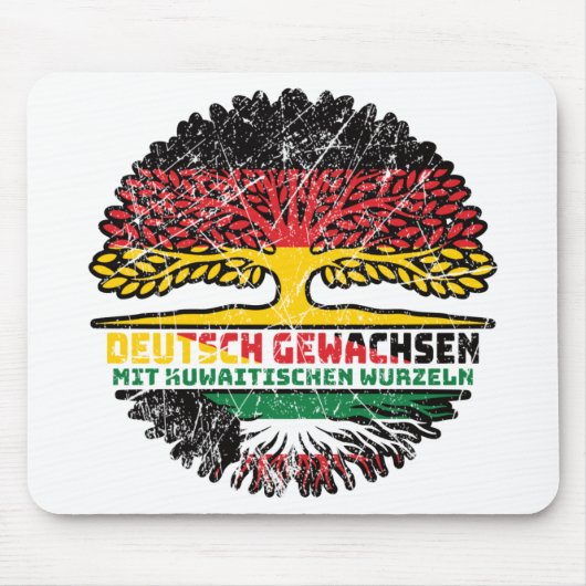 Kuwait Kuwaitisch Deutsch Deutschland Baum Wurzel Mousepad (Vorne)