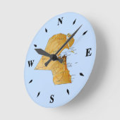 Kuwait Map Clock Runde Wanduhr (Winkel)