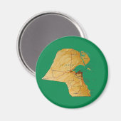 Kuwait Map Magnet (Vorderseite/Rückseite)